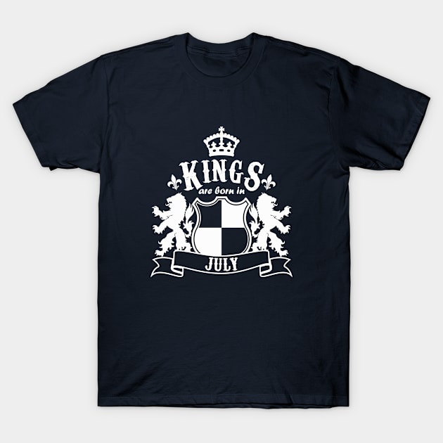 Kings are born in July T-Shirt by Dreamteebox
